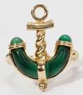 032404 14KT YELLOW GOLD MALACHITE  JADE RING