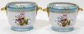 080417 CONTINENTAL HAND PAINTED PORCELAIN CACHE POTS
