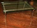 080434 BELZER BRASS AND GLASS COFFEE TABLE H 15