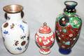 060488 CHINESE CLOISONN VASES 2  COVERED JAR