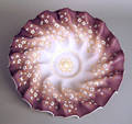Enamel decorated satin glass centerpiece bowl