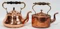 052452 ANTIQUE COPPER TEA KETTLES TWO H 75