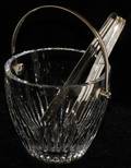 052465 BACCARAT CRYSTAL ICE BUCKET WITH TONGS H 8