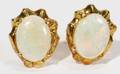 051542 GOLD  FIRE OPAL EARRINGS PAIR