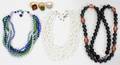 051538 18KT GOLD PLATE RINGS  GLASS BEAD NECKLACES