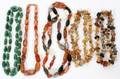 082449 NECKLACES FIVE AGATE SERPENTINE  HARDSTONE