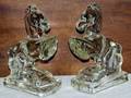 080460 HEISEY GLASS BOOKENDS UNSIGNED C1930 TWO