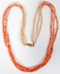 072457 LUCERAL PINK CORAL TRIPLESTRAND NECKLACE
