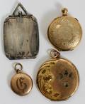 071547 ANTIQUE GOLD FILLED LOCKETS FOUR