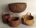 Seven woven baskets