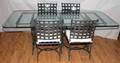 060520 WROUGHT IRON AND GLASS TOP TABLE WFOUR CHAIRS