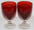 061566 RUBY FLASHED GLASS GOBLETS SET OF 10 H 5 12