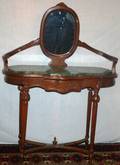 062550 MARBLE TOP WALNUT VANITY 20TH C H 55 L 39