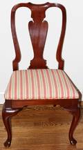052489 QUEEN ANNE STYLE MAHOGANY SIDE CHAIR C 1970