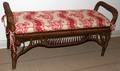 052488 VICTORIAN STYLE WICKER BENCH WITH CUSHION H 27