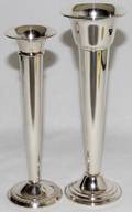 052508 STERLING SILVER FLOWER VASES 2 H 7  7 12