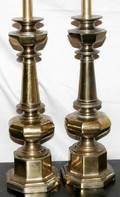 050535 BRASS TABLE LAMPS PAIR H 33