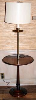 050515 MAHOGANY TABLEFLOOR LAMP H 59