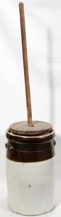 050525 CROCKERY BUTTER CHURN 19THCENTURY H 17