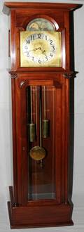 090020 MAHOGANY GRANDFATHER CLOCK CIRCA 1930 H 81