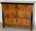 090038 BIEDERMEIER BURL WALNUT CHEST H 36