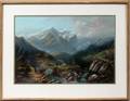 090029 EUROPEAN GOUACHEPAPER 19TH C SWISS LANDSCAPE