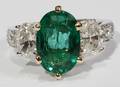 082039 410 CT EMERALD  150 CT DIAMOND RING