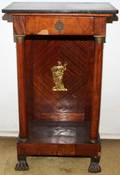 082051 FRENCH EMPIRE MARBLE TOP SINGLE DRAWER STAND
