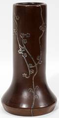 070013 HEINTZ ART METAL SHOP BRONZE  STERLING VASE