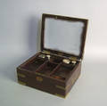 Brass bound traveling dresser box