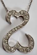 062047 250 CT DIAMOND DOUBLE HEART PENDANT W 1