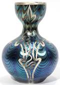 061024 LOETZ IRIDESCENT GLASS VASE WSILVER OVERLAY