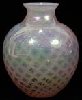 061005 STEUBEN SILVERINA GLASS VASE H 9 12