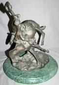 060007 AFTER CM RUSSELL BRONZE SCULPTURE 14 X 12