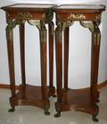060033 EGYPTIAN REVIVAL STYLE WALNUT PLANT STANDS