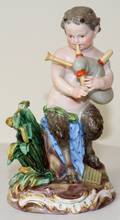 051018 MEISSEN PORCELAIN FIGURE SATYR WITH BAGPIPE