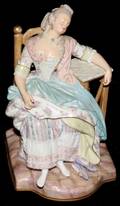 051006 MEISSEN PORCELAIN FIGURE OF A SLEEPING MAIDEN