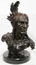 050017 AFTER B ZACH BRONZE BUST 15 X 11 NATIVE