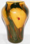 050040 CHARLES LOTTON SIGNED FLORAL GLASS VASE 1974