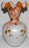 050042 VICTORIAN SATIN GLASS VASE H 11 14 W 7