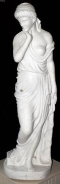 042012 ITALIAN WHITE MARBLE SCULPTURE H 44 W 14