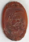 042052 CHINESE CARVED RHINO HORN MEDALLION