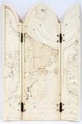 041031 CONTINENTAL CARVED IVORY TRIPTYCH 19TH C H 7