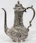 041023 JACOBI  JENKINS STERLING COFFEE POT H 9 12