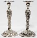 041005 JENKINS  JENKINS STERLING CANDLESTICKS PAIR