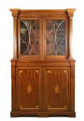 19th Century English Inlaid Bookcase Breakfront