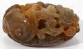 120080 CHINESE CARVED AGATE DRAGON H 1 12 W 3