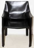121101 MARIO BELLINI CASSINA BLACK LEATHER CHAIR