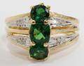 121076 14KT GOLD TSAVORITES  DIAMOND RING