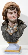 101099 CONTINENTAL BISQUE BUST LATE 19TH C H 21